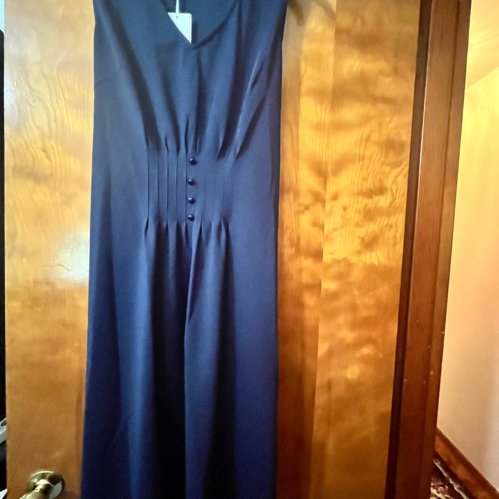 Grace Karin Blue Sleeveless Pleated Maxi Dress